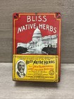1900s Bliss Native Herbs Tin Match Holder Patent Medicine Advertising Sign Vgc