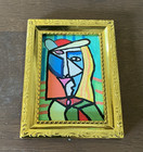 Dollhouse Miniature Picasso Portrait Artist Signed 1 12  Ooak Framed Painting