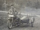 Vtg German Motorcycle With Side Card Real Photo