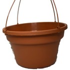12  Terra Cotta Brown Plastic Hanging Baskets - Set Of 2 - Koba Pot Planter