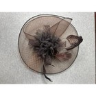 Vtg Women s Fascinator Hat High Tea Wedding Polo Kentucky Derby Mocha
