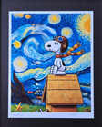 Aidan Flux   Hand Signed Original Print Framed Ltded Of 69 Coa  Snoopy Aviator
