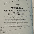Antique 1916 Multicolored Map Of Mexico  Central America   West Indies 12   x10   