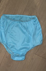 Vintage Granny Panties High-waisted Satin -finish Dupont Nylon Tricot Blue M