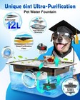 Large Dog Water Fountain Ss304 12l Ultra-purification Pet Drinking Dispenser    