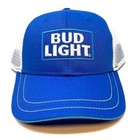Bud Light Beer Patch Logo Mesh Trucker Snapback Hat Cap Adjustable Curved Bill