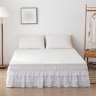 1 Pcs Solid Color Dust Ruffled Bed Skirt 15  Drop Queen King Full Twin Size