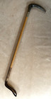 Antique vintage Horn Handle Riding Crop Silver Band Wood Shaft
