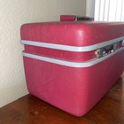 Vtg Samsonite Royal Traveller Medalist Marbled Red Train Case W key Tray Mirror