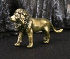 Brass Lion King Animal Statue Small Sculpture Tabletop Figurine Home Decor Gifts