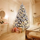 7 5ft Snow Flocked Hinged Artificial Christmas Tree Unlit Holiday Decor