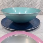 Emalox Norway Mcm Enamel On Aluminum Bowls   Platter 6 Pc Lot  Foil Labels
