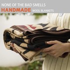 Merino Wool Blanket - Warm  Thick  Washable  87  X 63  Large Throw For Outdoo   