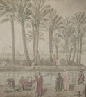 Flanders Belgium Antique North Africa  Moors Oasis  Scene  Wall Tapestry 48x48 