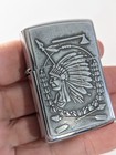 Zippo Lighter 1996 Barrett Smythe Wild West Series Cow Skull Pewter Chrome Vntg