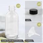2oz Small Glass Bottles With Lids And Funnels  60ml Boston Round Glass Bottles 
