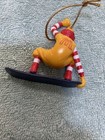 Ronald Mcdonald Snowboarding Plastic Holiday Christmas Ornament Vintage 2004