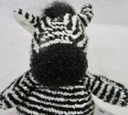 Russ Home Buddies Zebra Plush Black   White Terry Cloth Beanie 6  Stuffed Animal