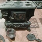Antique Vtg Crescent Cast Iron Salesman Wood Stove Lot