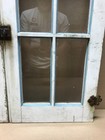 Antique Vtg Pair 6 Lite Glass Shabby Cabinet Window Doors 14x38 Old 1220-26b