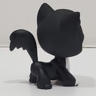 Authentic Littlest Pet Shop Lps  55 Angora Longhair Cat Black   White Green Eyes