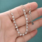 Sparkling 3mm Moissanite Bubble-style Necklace 14k Gold Plated Choker Neck Chain