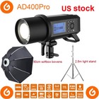 Us Godox Ad400pro 400ws Outdoor Flash With Portable 2 8m Light Stand softbox Kit