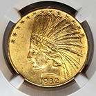 Choice 1932  10 Gold Indian Head Ngc Ms-63 Brilliant Uncirculated