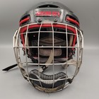 Bauer Bhh9900 Black Red Hockey Helmet Medium W  Face Cage Mission Chicago Aaa