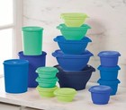 Tupperware Heritage Collection 32-piece Food Storage Container Set Blue Open Box
