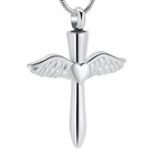 Cross Urn Necklace For Ashes Stainless Steel Keepsake Memorial Cremation Pendant
