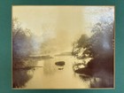 Vintage River Water Scene Photograph Under Glass Matte And Frame