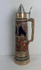 Vintage Antique German Lidded Beer Stein - 3l - 19 5    Tall - 100  Original