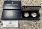 2001-d American Buffalo Commemorative Silver Dollars 2 Coin Set Bu And Proof