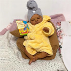 Brown Full Silicone Reborn Baby Dolls Black Girl Lifelike African American Baby 
