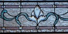 Stained Glass Transom Window Hanging Panel  34 X 10 Including The Hooks