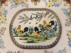 Vintage Daher Decorated Ware Metal Tray Floral And Roosters 17 1 2 X 3 1 2 Inch