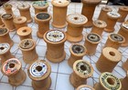 Vintage Wooden Sewing Thread Spools Mixed Lot Of 75
