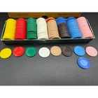 Vintage 200 Poker Game Chips Bakelite Clay Composite Chips Boxed Set 7 8 Inch