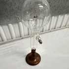 Antique Glass Scientific Apparatus With Wooden Base Pre-1930