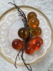 Vintage Mid Century Lucite Grape Cluster Amber Orange Acrylic Grapes Decor