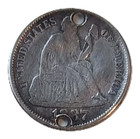 Pictorial Love Token Statue Of Liberty New York Harbor 1887 Seated Liberty Dime