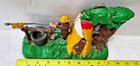 Antique Boy Scout Camp Cast Iron Mechanical Coin Bank Vintage - Works Great