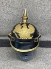 Imperial German Leather Pickelhaube Spike  Prussian German Helmet Vtg Replica