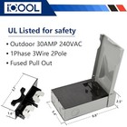 30 Amp Fused Disconnect Switch  Rainproof Pull Out Disconnect 30a 2 Pole 3