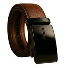 Genuine Leather Mens Ratchet Belts Adjustable automatic Buckle For Jeans Dress