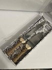 New Wedding Cake Knife And Server Set With Jute Wrapped Handle   Hearts Rustic