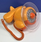 Vintage Northern Telecom Alexander Graham Orange Airplane Rotary Phone 70s Works