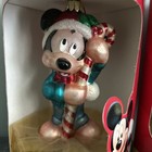 Vintage 2000 New Energizer Mickey   Minnie Mouse Blown Glass Christmas Ornaments