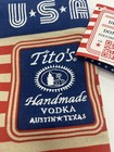 10x16 Titos Handmade Craft Vodka Austin Texas America s Flag Drawstring Bag Nwt